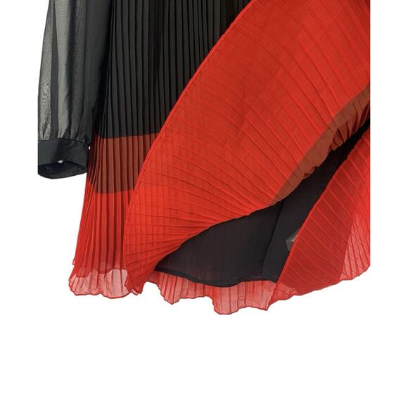 French Connection Pleated Color Block Swing Dress Size 10 - Picture 8 of 10